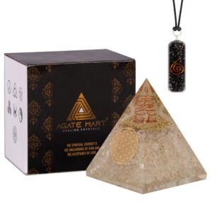 Agate Mart Orgonite Pyramids Crystals Pyramid for Positive Energy And Meditation Yoga Positive Energy Crystal That Promotes Wealth, Prosperity and attracts Success