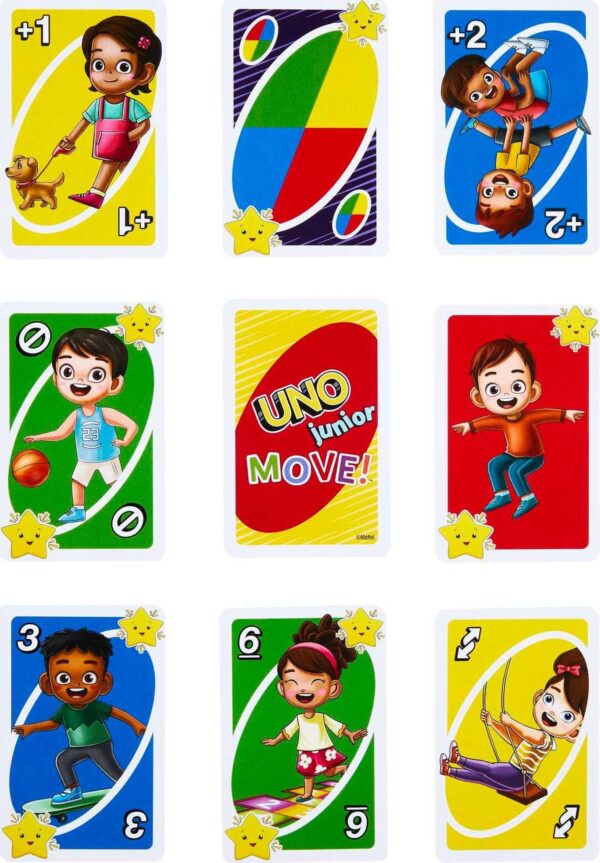 Mattel Games ​UNO Junior Move! Card Game for Kids Featuring Active Play, Simple Rules, 3 Levels of Play & Matching - Image 4