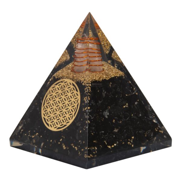 Agate Mart Energy Generator Black Tourmaline Orgonite Pyramids with Black Tourmaline Pendant - Healing- meditation orgonite pyramids E-Energy Protection and Protective Set - Image 2