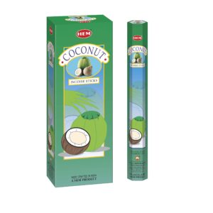 Hem Coconut Incense Sticks (120 Sticks, 6 Boxes Inside) - 9 Inches Long, 20g per Box - Perfect for Meditation, Rituals & Cleansing