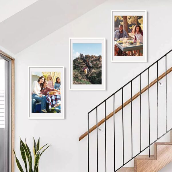 upsimples 16x24 Picture Frame, Display Pictures 14x20 with Mat or 16 x 24 Without, Wall Hanging Poster Frames, White, 1 Pack - Image 2