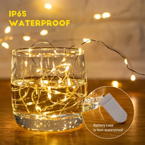 Brightown 24 Pack Fairy Lights Battery Operated - 7Ft 20 Led Mini String Lights Silver Wire Waterproof Firefly Starry DIY Lights for Bedroom Patio Wedding Party Christmas Decor (Warm White) - Image 3