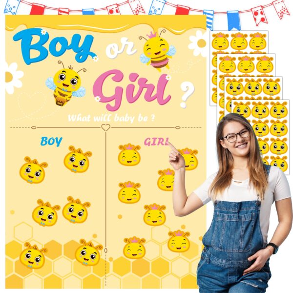 MISS FANTASY What Will It Bee Gender Reveal Decorations - Voting Gender Reveal Games Ideas Gender Reveal Decorations, Baby Gender Reveal Decorations Boy or Girl Gender Reveal Party Decor Supplies - Image 2