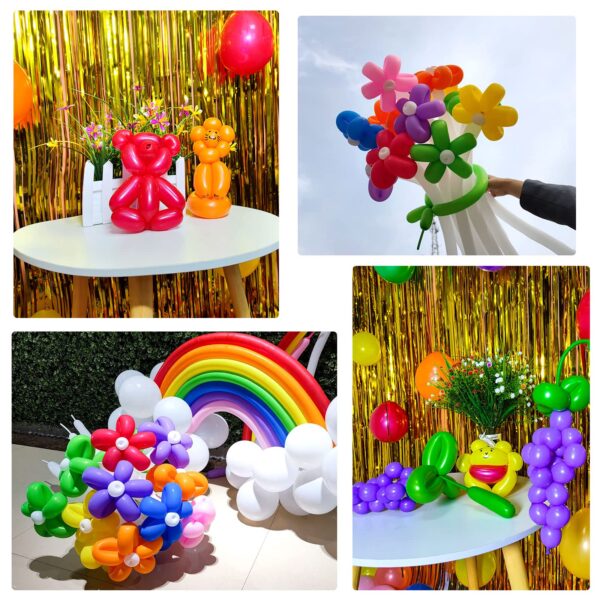 ZBYDNG Purple 260 Long Skinny Twisting Animal Balloons, Rainbow Balloons for Animal Shapes Carnival Festival Party Supplies 100pcs - Image 8