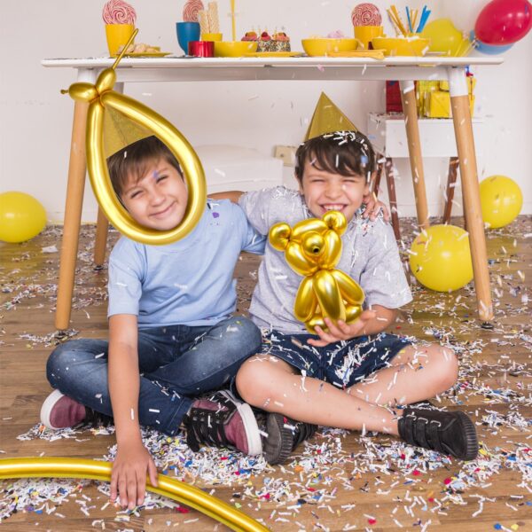 ZBYDNG Metallic Gold Long Balloons Premium 260 Twisting Animals Magic Balloons for Birthday Kids Wedding Party Supply 100pcs - Image 6