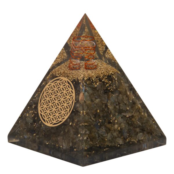 Agate Mart Labradorite Orgonite Pyramids with Black Tourmaline Pendant - Harmonizing Energy and Healing Enhancement - Image 3
