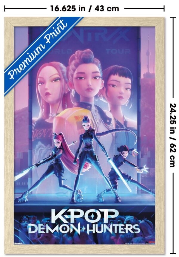 Trends International Netflix KPop Demon Hunters (2025) - One Sheet Wall Poster, 22.4L x 14.7W, Blonde Framed Version - Image 3