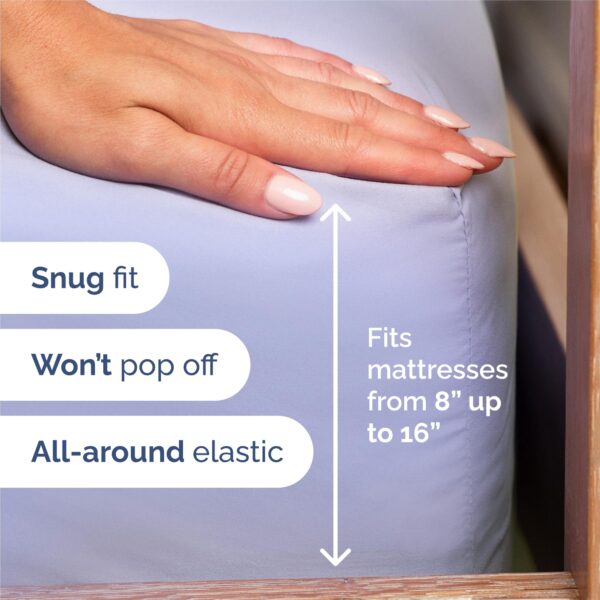King Size 4 Piece Sheet Set - Comfy Breathable & Cooling Bed Sheets Set - Hotel Luxury Bedding for Women, Men, Kids, Teens, Boys & Girls - Deep Pockets, Ultra-Soft, Wrinkle Free - Oeko-Tex - Lavender - Image 3