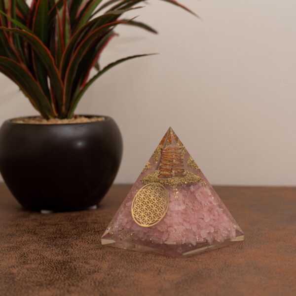Agate Mart Rose Quartz Pyramid - Healing Crystals for Success - Amplify Meditation with Orgonite Energy, Includes Black Tourmaline Pendant - Image 7