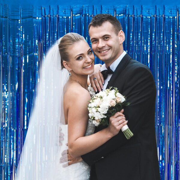 2 Pack Blue Party Decorations Ocean Party Decor Supplies Blue Party Streamers Birthday Decorations Tinsel Foil Fringe Curtains Photo Booth Props Celebration Decorations - Image 8