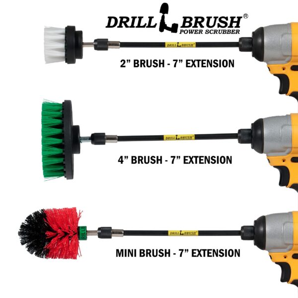 Ultimate Drillbrush Variety Kit with Long Reach Extension - Power Scrubber - Glass Cleaner - Bathroom Accessories - Shower Cleaner - Kitchen Accessories - Deck Brush – Grout Cleaner - Garden Statues - Image 7