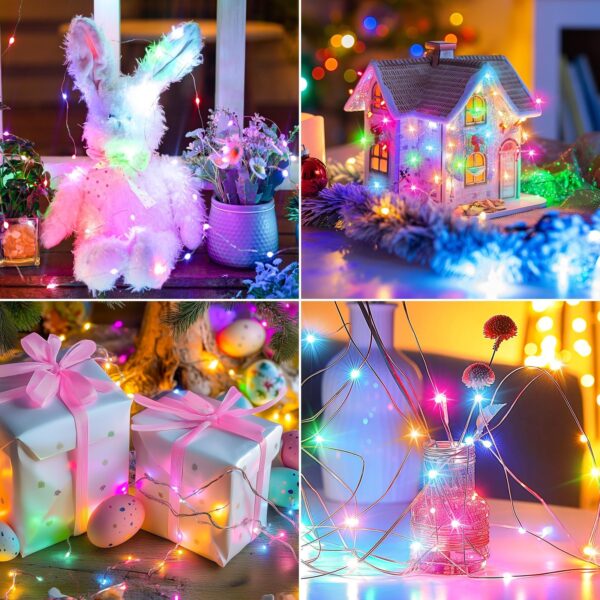 Brightown 12 Pack Easter Day Pastel LED Fairy Lights Battery Operated - Waterproof Silver Wire 7 ft 20 LED Firefly Lights for Easter Day Decor DIY Craft Party Bedroom - Image 6