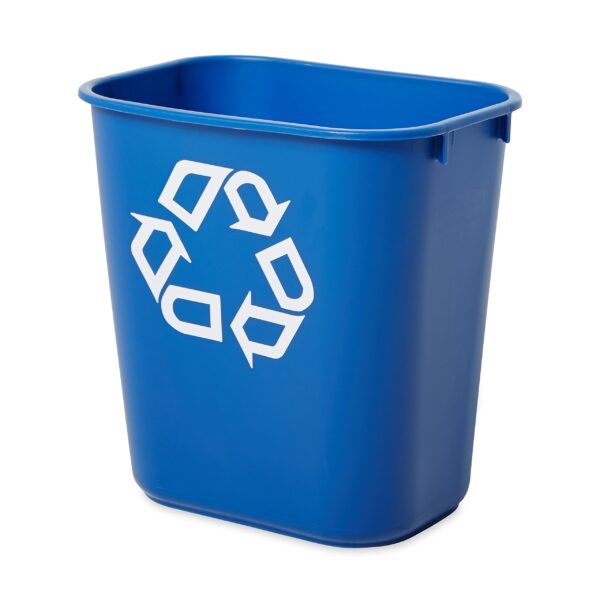 Rubbermaid Commercial Deskside Recycling Container, 3.4-Gallon, Blue, Small, Plastic, for Bedroom/Bathroom/Office, Fits Under Desk/Sink/Cabinet, Pack of 12 - Image 3