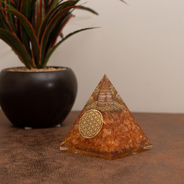 Agate Mart Citrine Orgonite Pyramids - Healing Crystals Pyramid for Positive Energy And Meditation Yoga Positive Energy Crystal That Promotes Wealth, Prosperity and attracts Success - Image 6