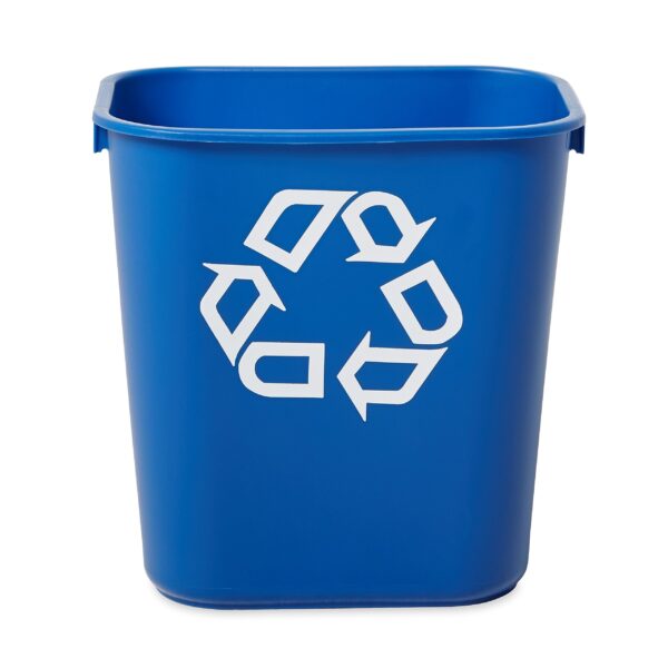 Rubbermaid Commercial Deskside Recycling Container, 3.4-Gallon, Blue, Small, Plastic, for Bedroom/Bathroom/Office, Fits Under Desk/Sink/Cabinet, Pack of 12 - Image 2