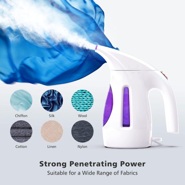 HiLIFE Steamer for Clothes, Portable Handheld Design, 240ml Big Capacity, 700W, Strong Penetrating Steam, Removes Wrinkle, for Home, Office and Travel(ONLY FOR 120V) - Image 2