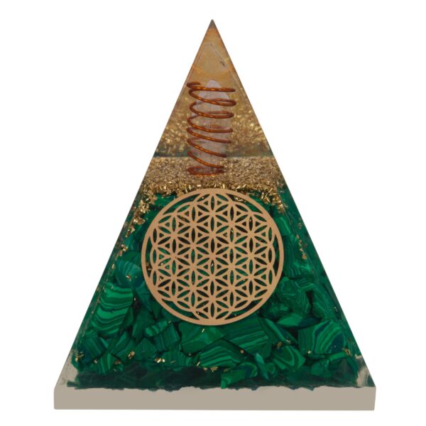 Agate Mart Malachite Orgonite Pyramids with Black Tourmaline Pendant - Healing Crystals for Success - Enhance Meditation with Orgonite Energy - Image 3