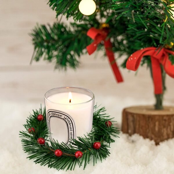 Lystaii 10pcs Christmas Candle Rings Red Artificial Berry Candle Rings with Grass Mini Christmas Wreath for Pillar Candle Christmas Holiday Table Decorations Rustic Wedding Table Centerpiece (Large) - Image 8