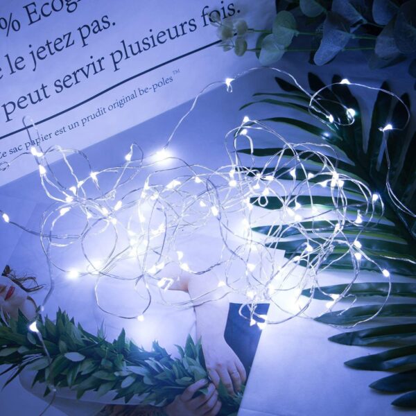 Brightown 12 Pack Led Fairy Lights Battery Operated String Lights Waterproof Silver Wire 7 Feet 20 Led Firefly Starry Moon Lights for DIY Wedding Party Bedroom Patio Christmas (12 Pack, White) - Image 5