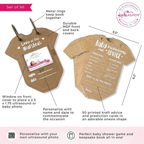Onesie Baby Prediction Card Book Keepsake, By Kate Aspen Advice Cards, Best Wishes, Boho Baby Shower Decoration, Gender Neutral Baby Shower Game & Party Activity - Image 6
