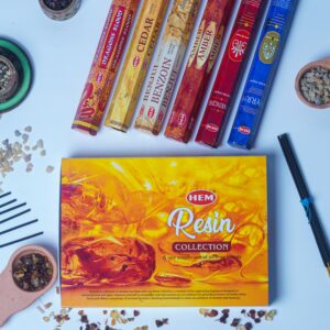 Hem Premium Incense Sticks, Resinous Series, 120 Sticks, Benzoin, Myrrh, Copal, Amber, Frankincense, Dragon Blood.