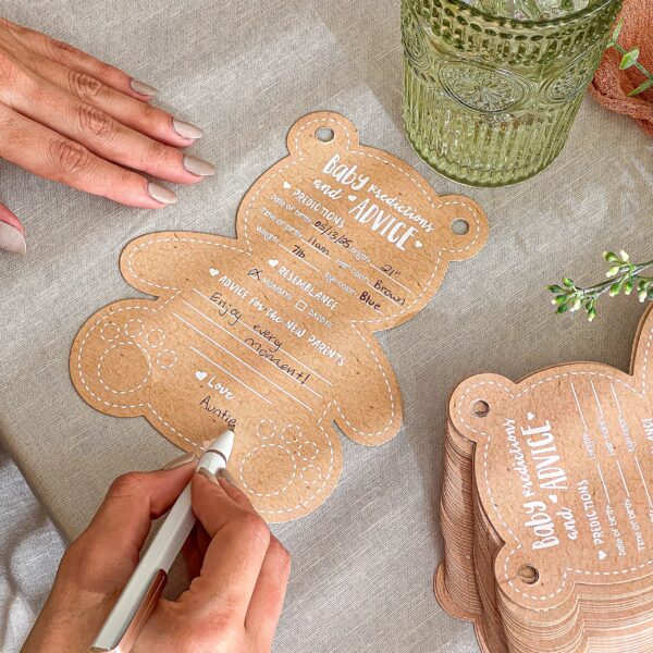 Kate Aspen Teddy Bear Advice Cards and Baby Predictions For Baby Shower Games - We Can Bearly Wait Baby Shower Decorations - Gender Reveal Games, Party Activity And Keepsake For Parents-to-be - Image 3